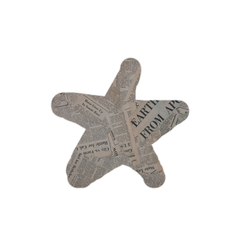 Newspaper Textured Star Drawing